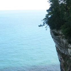 looking down 70' to the water