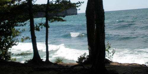 a view of a riled lake superior