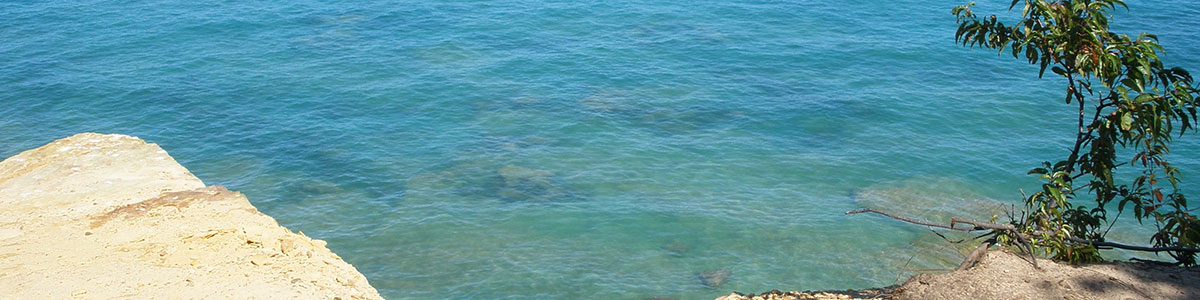 A view of Lake Superior from Chapel area overlook.